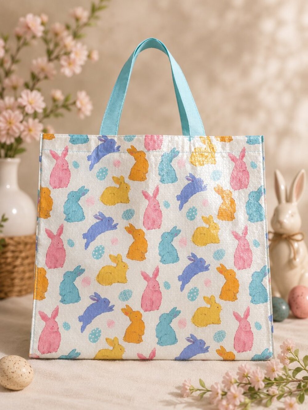 Pastel Bunny Print Small Tote Bag BN 🐰